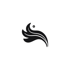 logo icon with wings line art isolated on white background