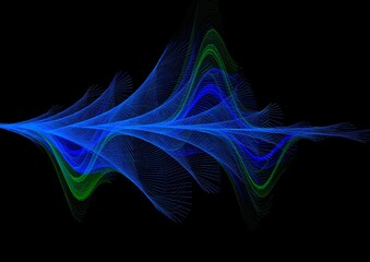 抽象的な青い波形の煙