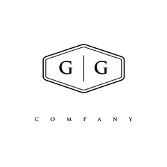 initial GG logo design vector