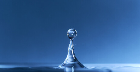 Fresh pure water,  water drop splash close up