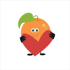 Cute orange character vector template design illustration