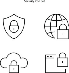 Obraz premium security icons isolated on white background. security icon thin line outline linear security symbol for logo, web, app, UI. security icon simple sign.
