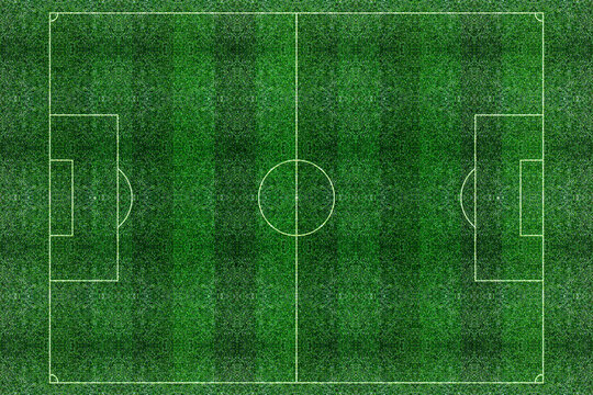 Green grass football field or soccer field for background.