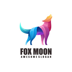 Fox Logo illustration gradient colorful abstract design vector