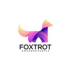 Fox Logo illustration gradient colorful abstract design vector