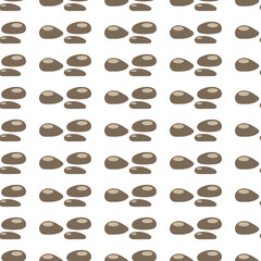 Seamless pattern with flat stones on white.
