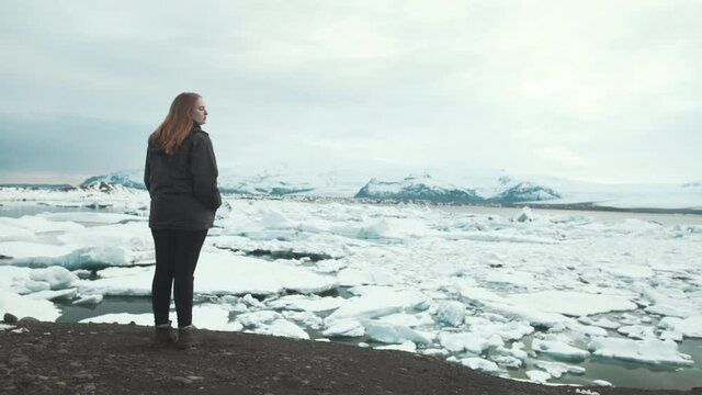 woman in iceland
