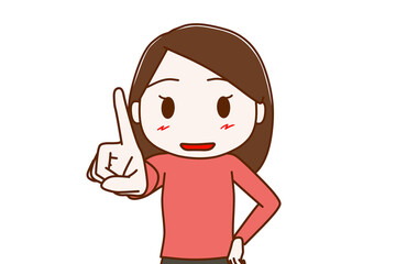 動画素材・1番の指を指す女性