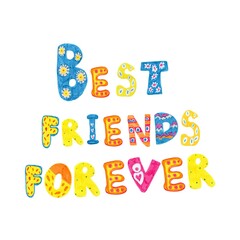 Best Friends Day by hand for postcards