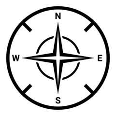 Flat compass direction illustration. Map symbol
