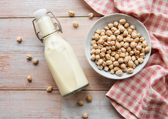 Chick peas milk with chick peas
