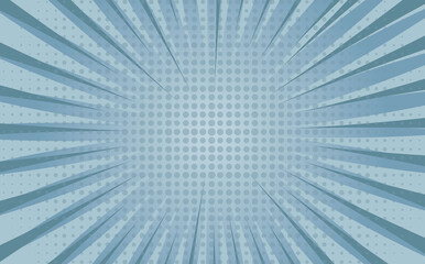 Comic speed lines halftone dots Background. Cartoon Vector Illustration. Pop art vector design element