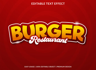 burger text effect template design with modern and abstract style use for business logo and brand