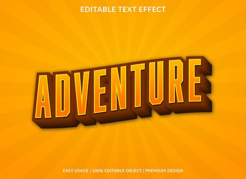 adventure text effect template design with modern and abstract style use for business logo and brand