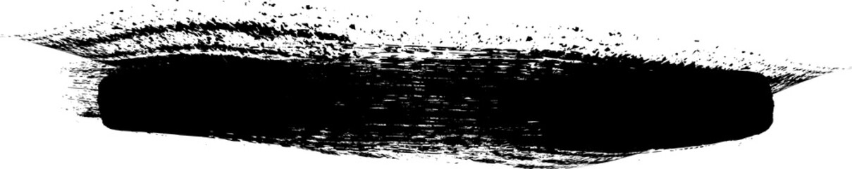 Grunge Paint stripe . Vector brush Stroke . Distressed banner . Black isolated paintbrush collection . Modern Textured shape . Dry border in Black 