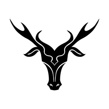 Print Animal heads and ornaments for labels, stickers, emblems, posters, tattoos, t-shirts with vector black blocks. © pageh