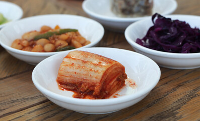 Fermented cabbage - kimchi. Traditional Korean hot food. High quality photo