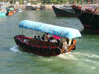 Hong Kong fishing boat on the sea - sampan