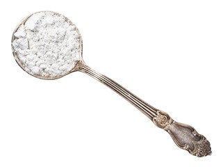 vanilla sugar in silver tablespoon cutout