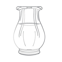 glass vase isolated on white vector illustration