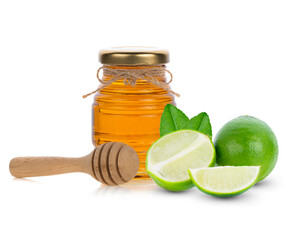 Lemon honey isolated on white background.