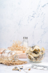 salmon fish skin or crispy fish skin. 
The skin is evenly coated with seasoning, marrying sweet, salty and savoury in one bite - resulting in a balanced of flavour. 