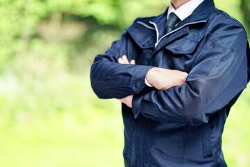 作業服を着たビジネスマン