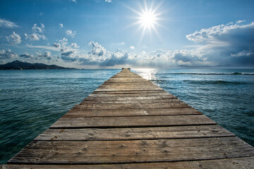 Fototapeta premium wooden pier in the sea