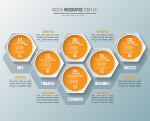 Abstract 3D Paper Infographics. Business template .Vector illustration