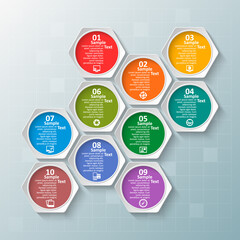 Abstract 3D Paper Infographics. Business template .Vector illustration