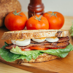 but sandwich on a table