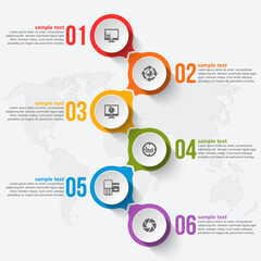 Abstract 3D Paper Infographics. Business template .Vector illustration