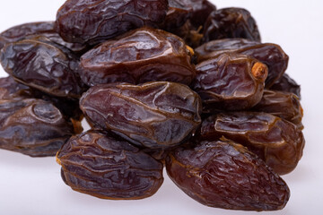 Dried medjoul jumbo dates. Modjoul is one of the noblest variety of dates in the world, often called the king of dates