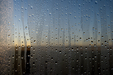 Close up of condensation on a window.