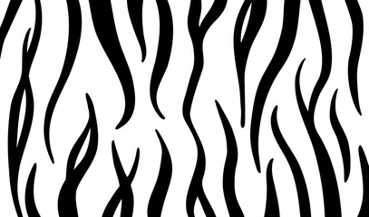 シンプルなトラ柄のモノトーンテクスチャー：2022年の干支・虎の模様 -白黒