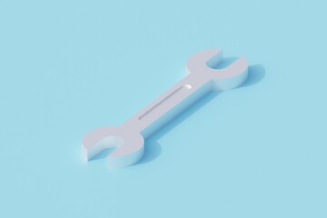 wrench single isolated object. 3d render illustration
