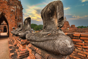 Fototapeta na wymiar Stucco buddha statue Ayutthaya period, Thailand.