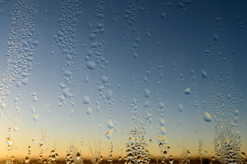 Close up of condensation on a window.