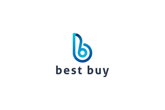Letter b blur color 3d business logo design