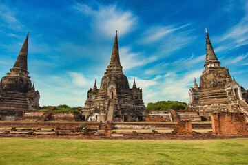 Fototapeta premium Historic site Beautiful in Ayuthaya, Thailand.