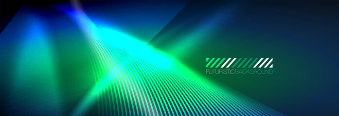 Neon dynamic beams vector abstract wallpaper background. Wallpaper background, design templates for business or technology presentations, internet posters or web brochure covers