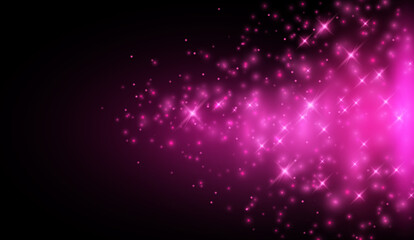 Pink particles scattering to side vector design © zapolzun
