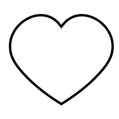 Heart. Love flat icon. Black stroke