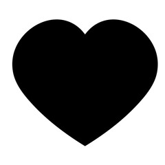 Heart. Love flat icon. Black