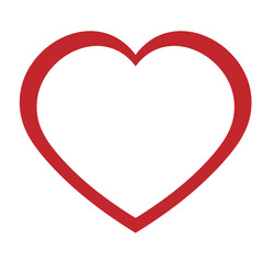 Heart. Love flat icon. Red stroke