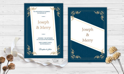 Latest design floral save the date Wedding inviation card