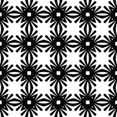 Geometric vector pattern with Black and white colors. Seamless abstract ornament for wallpapers and backgrounds.