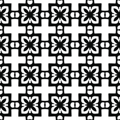 Geometric vector pattern with Black and white colors. Seamless abstract ornament for wallpapers and backgrounds.