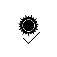 Sun check icon isolated on white background