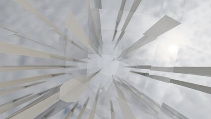 Abstract architectural background pattern of glass walls 3d render